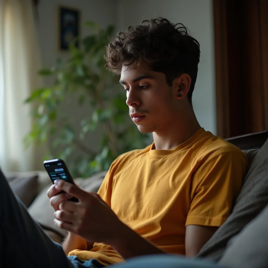 Pessoa usando aplicativo de investimentos no celular